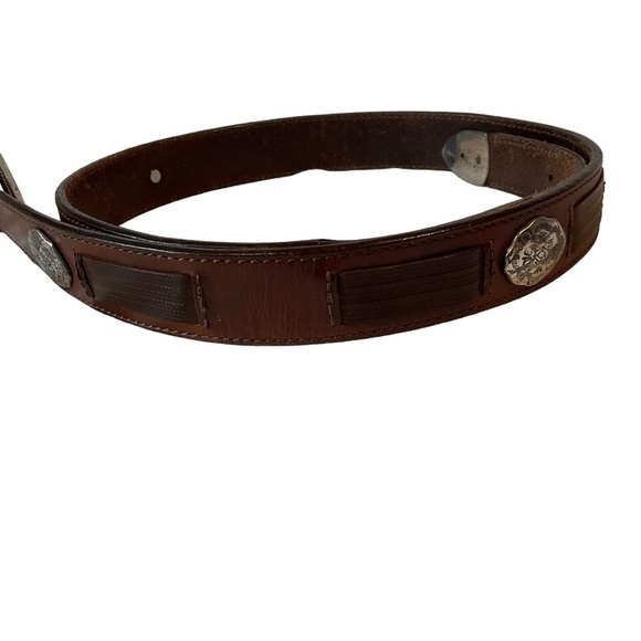 Brown Western Style Latigo Leather Belt Size 36 - Picture 5 of 10